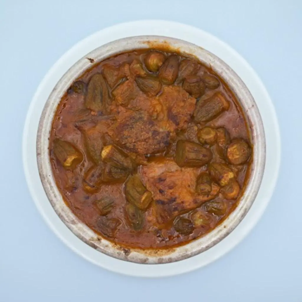 طاجن بامية بموزة الضاني